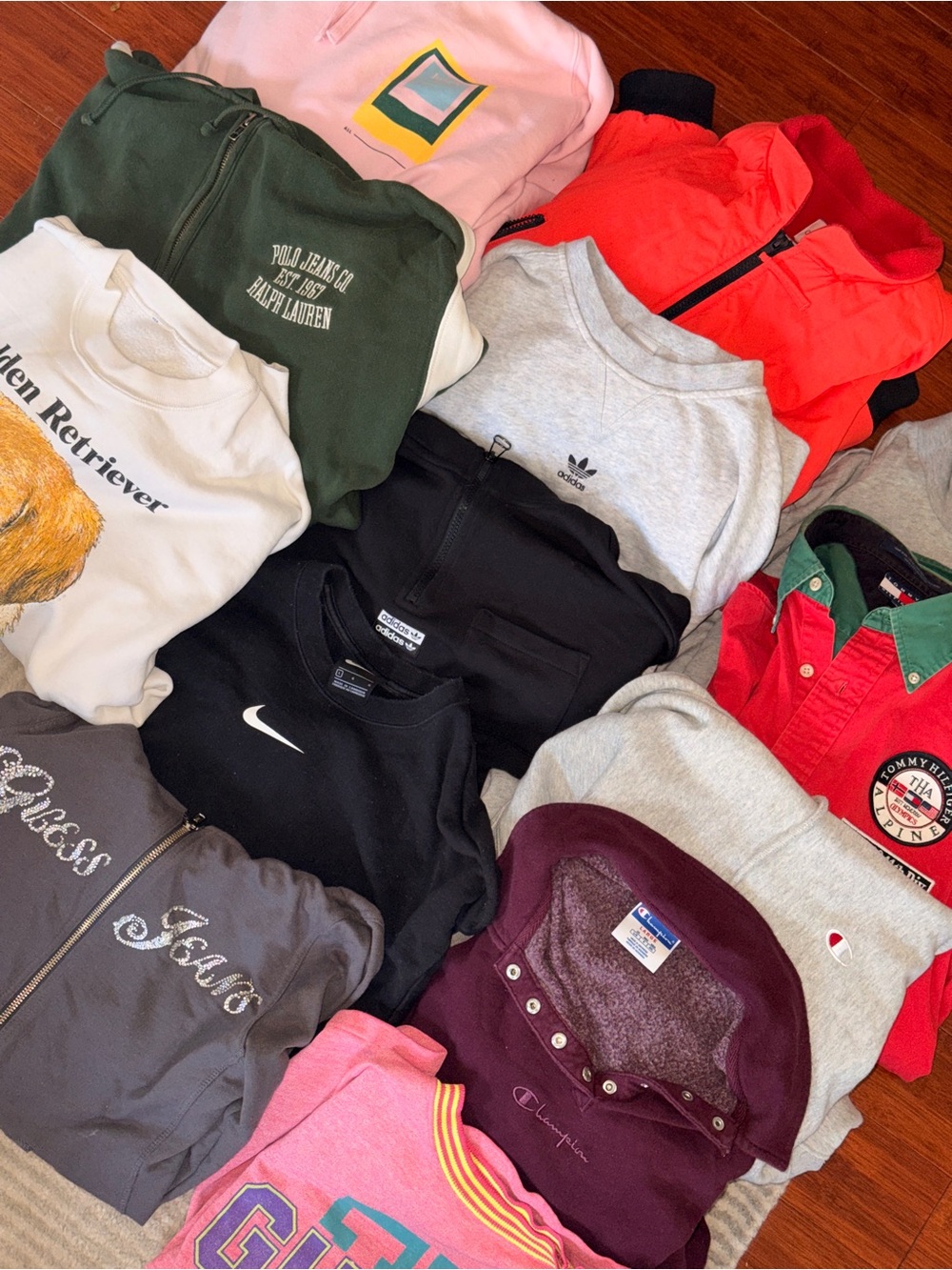 Vintage & Sportswear Sweatshirt Bundle Lot - Nike Polo Champion Guess (13 Pcs)